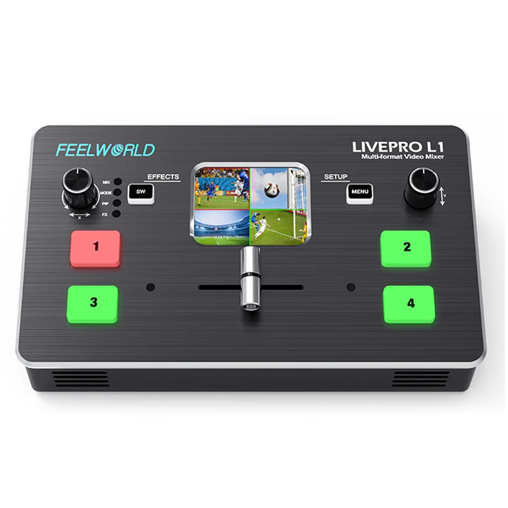 Мультикамера FEELWORLD LIVEPRO L1 с 4 входами HD производство USB3.0 многоформатный смеситель для видео переключатель прямой трансляции