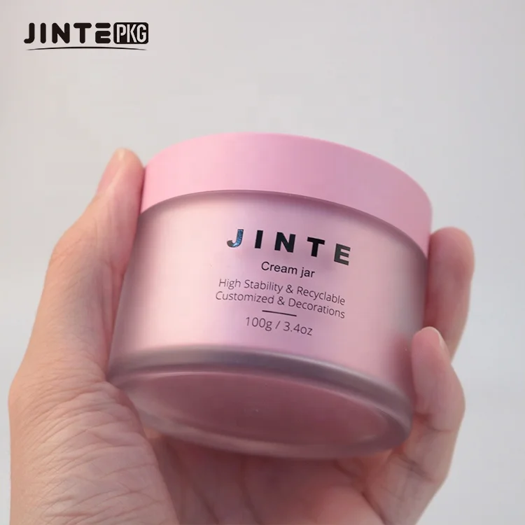 Empty Custom Plastic PET Cosmetic Packaging Double Wall Jars With Lids For Face Cream Body Butter