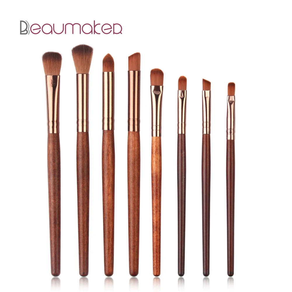 
Beaumaker 2021 Amazon Hot Selling Brush Eight Packs Professional Makeup Brushes with Wood Stick China Wholesale Makeup Brush Set 