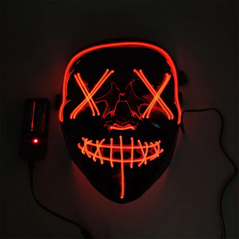 Halloween Masquerade mask Carnival Party Rave Led Light Up Neon El Wire Mask For Festival Parties Costume