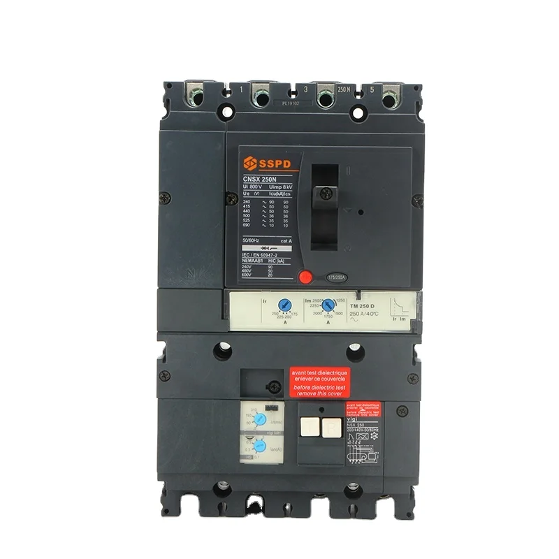 Shendian Electrical Vigi for CNSX-100/160/250A 4P Black Color 690VAC Earth-leakage Protection Module