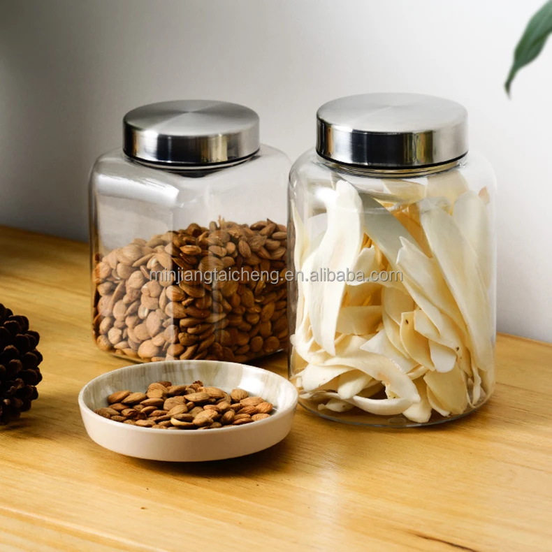 PC Polycarbonate Plastic Clear Large Capacity Food Storage Jars Wholesales Bottles Jars Clear Spice Storage 304 Stainless Lids