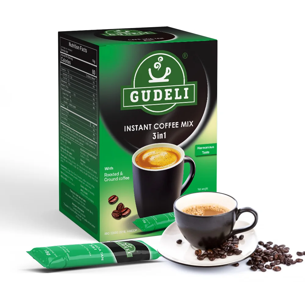 GUDELI Vietnamese Instant coffee mix 3in1 BOX 360G (20 STICK X 18G)