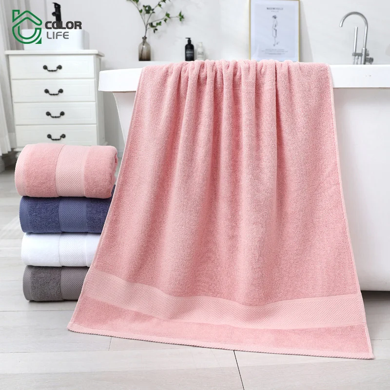 Hot Sale Wholesale Thick Adult Beach Bath Towel Solid Color Cotton Cute Towel