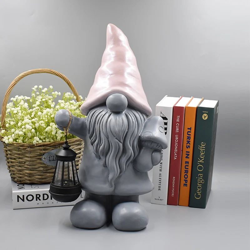 
Pretty Pink Resin Gnome Solar Mushroom Solar Gnome Statue Outdoor Garden Gnomes Solar 