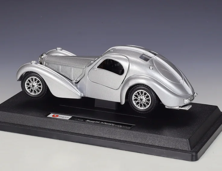 1:24 Bugatti 1936Atlantic vintage car simulation alloy car finished model with base diecast toy vehicles