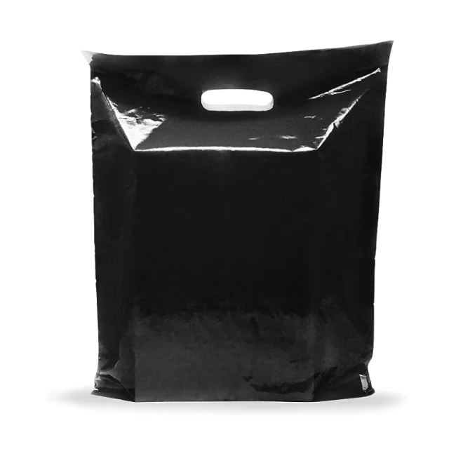 Custom Die Cut Plastic Bags Biodegradable Plastic Shopping Bags with Handles Die Cut Handle Bags Bulk for Grocery Business