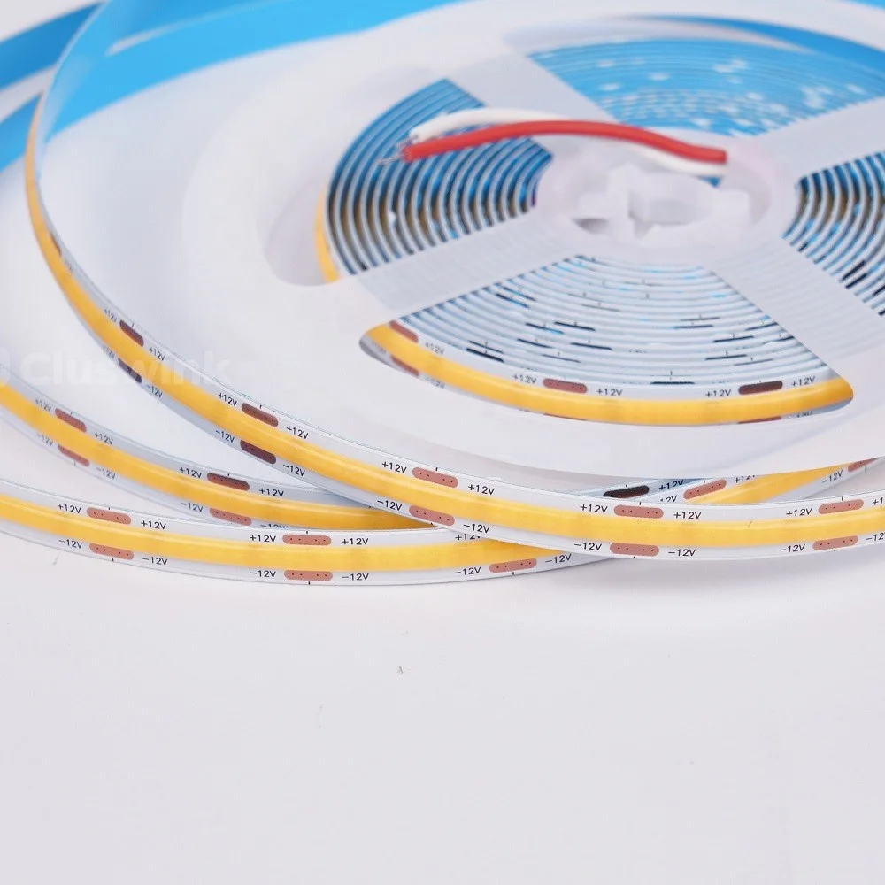 RTS High Density Flexible LED Strip 480leds/M DC12V 12W COB Strip Light Ra90 2700K/3000K/4000K/6500K