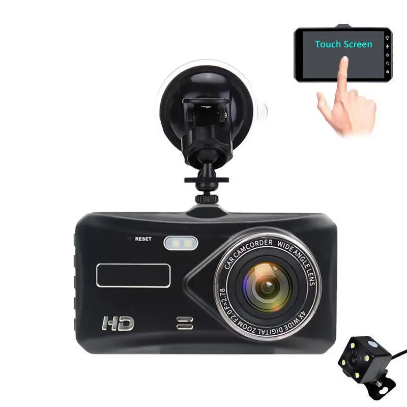 Hot Sale Car Black Box 1080P 4.0 inch Front and Rear Dual Lens Car Dash Cam IPS Touch Screen Car Camera Driving Recorder