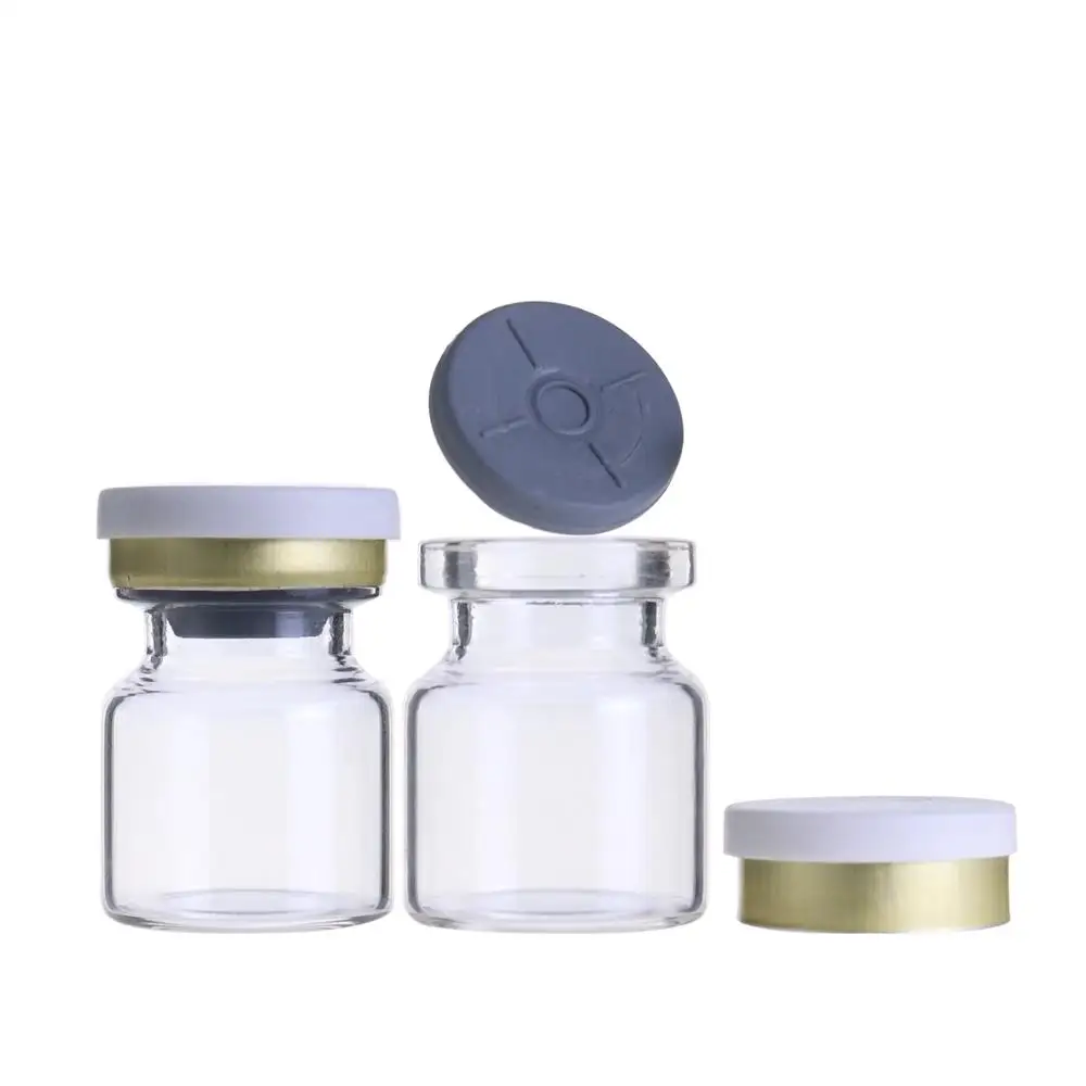 LOW MOQ Amber clear medicine apothecary glass vial injection 2ml 3 ml homeopathic bottle with bottle cap