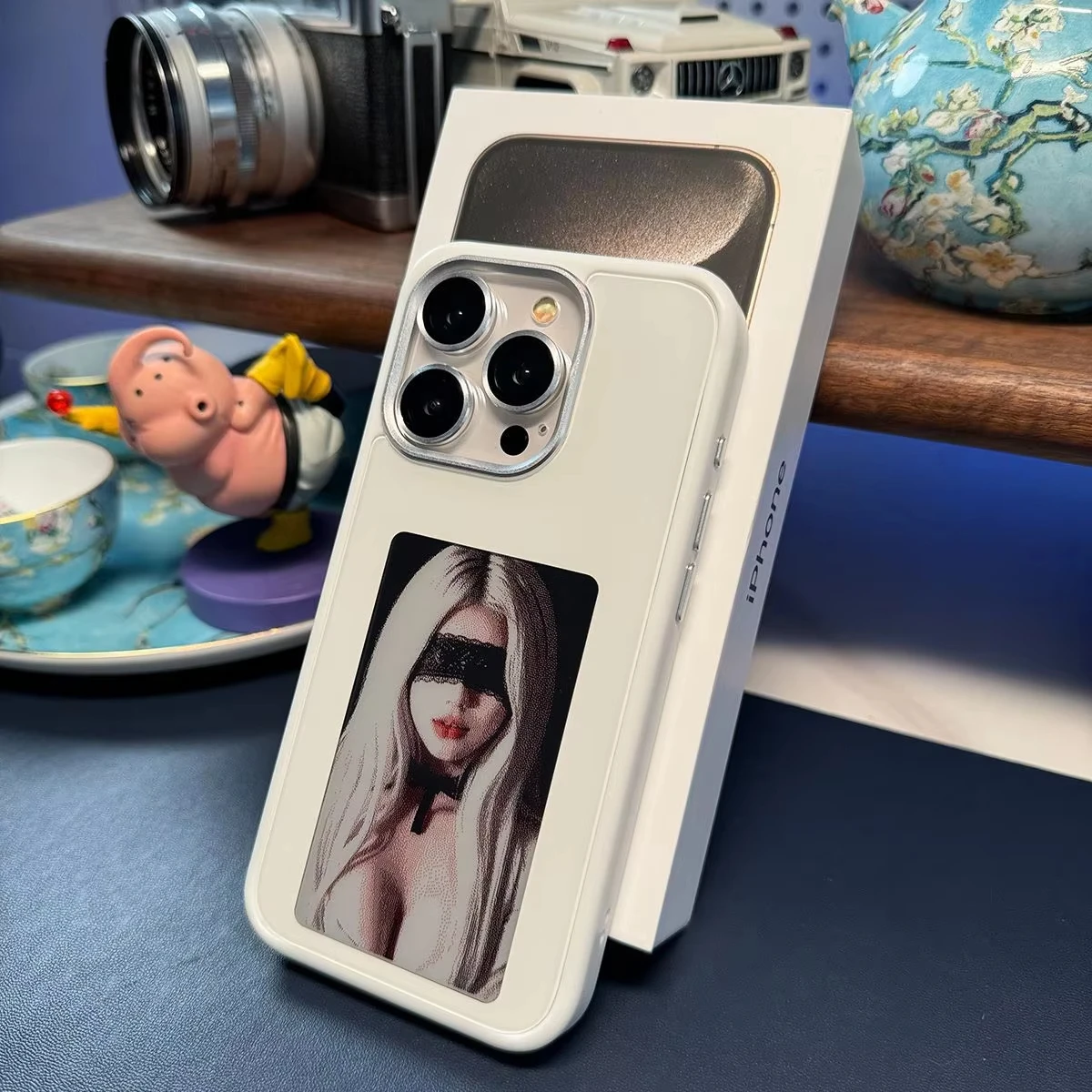 2024 DIY e-ink Screen Phone Case  for iPhone 16 15 14 13 Pro Max Wireless Transfer 3.7-inch Photo Phone Case