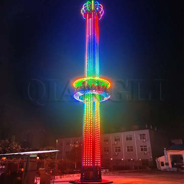 Rotating Amusement Ride Free Fall Tower Rides Drop Rotating Tower For Sale