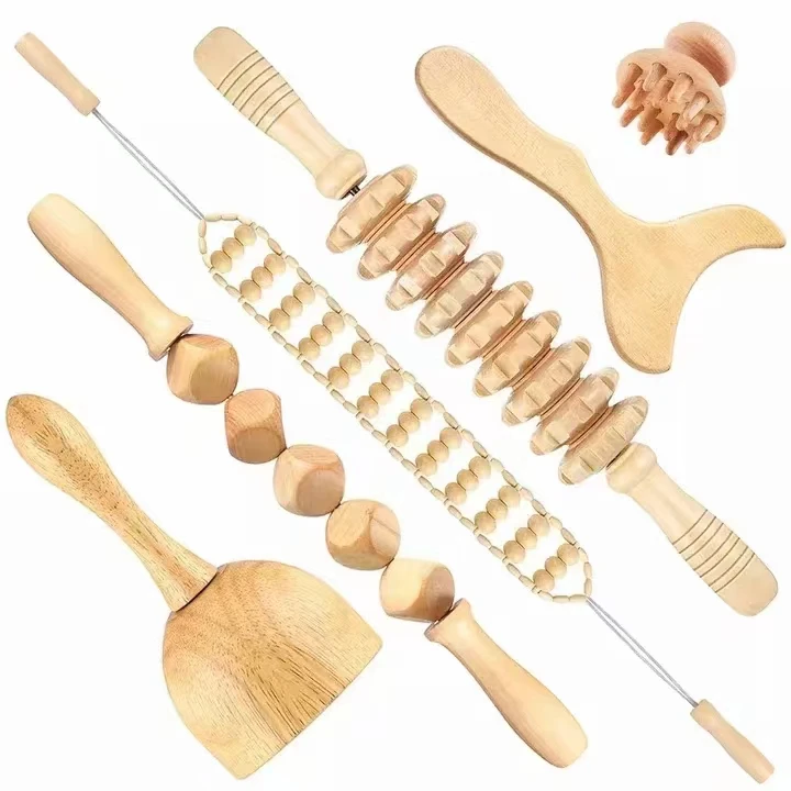 Home use Wooden massage tool roller and cupping for back and arm Massage nature wood