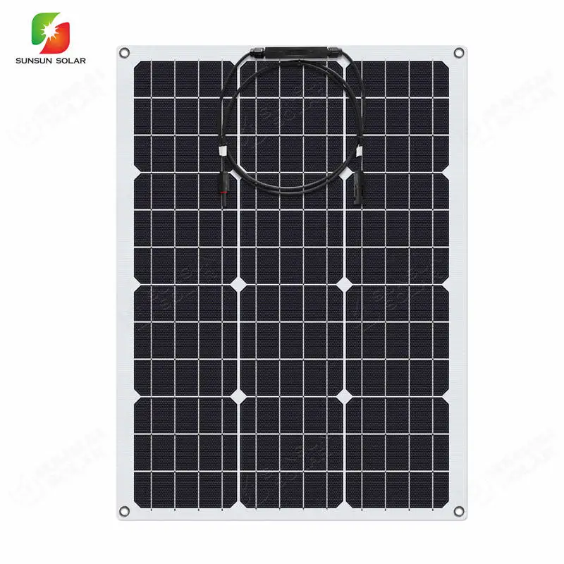 Affordable Eco-worthy Flexible Solar Panel RV Photovoltaic ETFE Monocrystalline Silicon Semi Foldable RV Marine Solar Panel