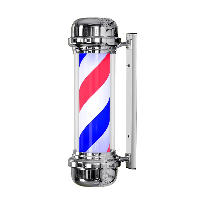 Factory direct sell LED waterproof salon rotating lamp 110v 220v pole turning led light 70cm barber pole for barbershop