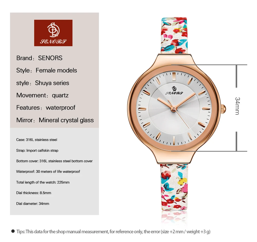 Custom Calico Leather Strap Quartz Women Wristwatches IP Plate Rose Gold Waterproof Ladies Watch