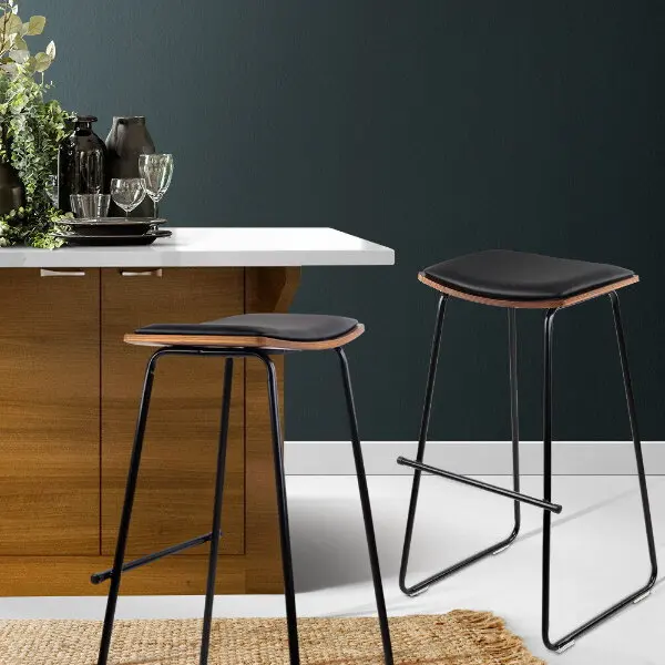 Modern Bar Furniture Kitchen PU Seat  Bar Stool  for Kitchen use Bar Chair with Timber seat