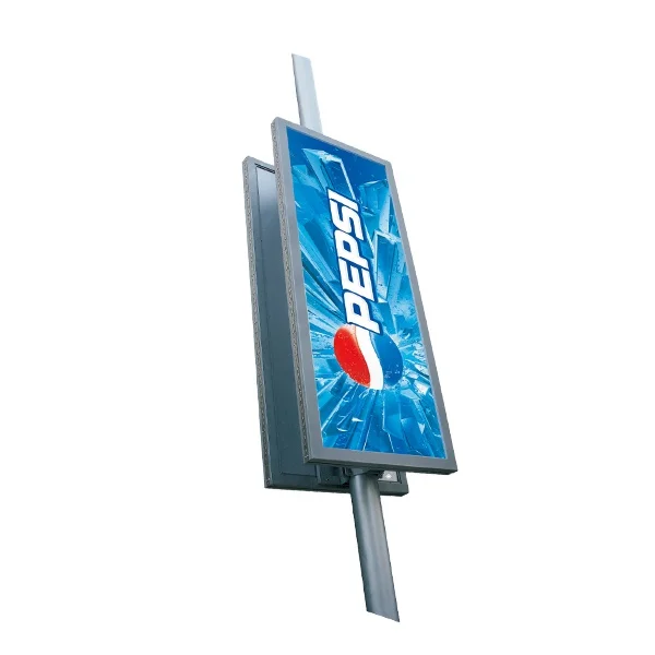 Outdoor Pole Street Light Box Advertising Billboard Roadside Solar Screen Signs Display