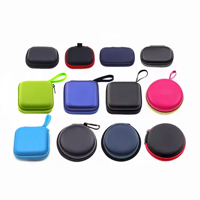 High quality manufacturer square shockproof eva case custom eva zipper earphone case