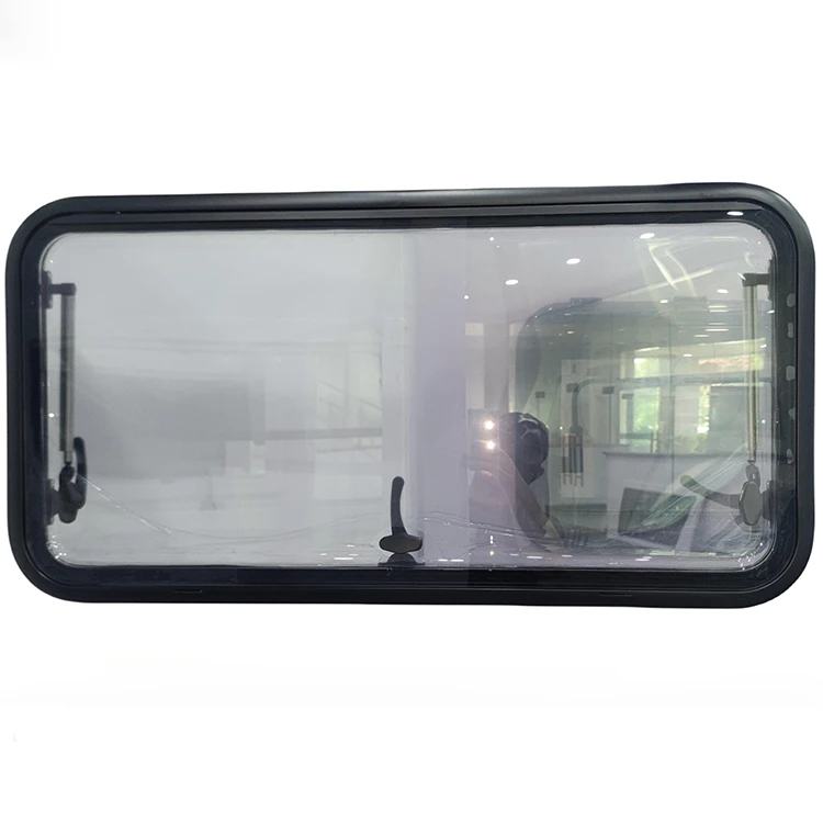 RV Parts 900*550 mm Caravan Window Rounded Corner Acrylic Glass Flat Window for Camper Van