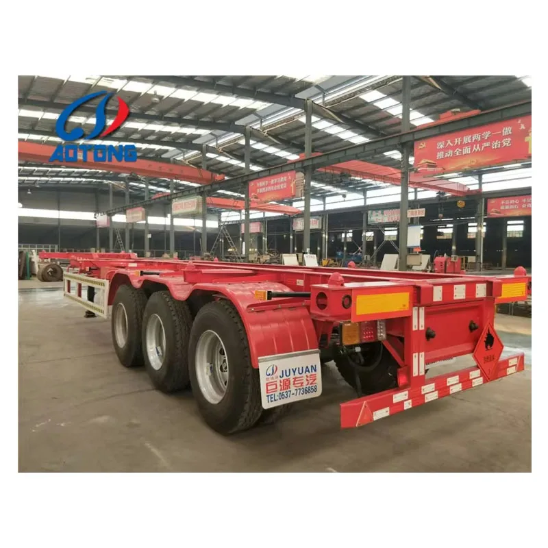 Used/brand New Tri Axles 2*20ft/40ft Container Chassis/container Semi Trailer/dual Combo Trailer for Sale