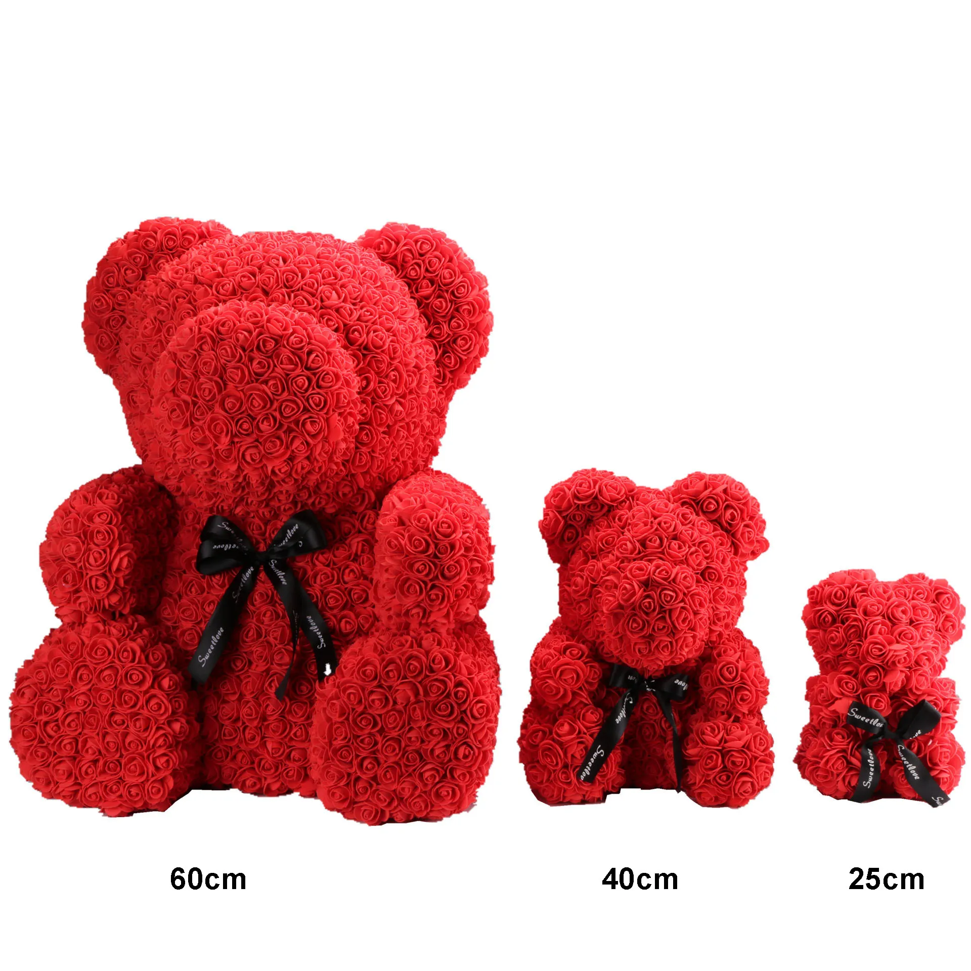 SNF-C1026 оптовая продажа 25 см, 40 см, 60 см из вспененного полиэтилена, подарок ко Дню Святого Валентина коробка искусственный Тедди розовой мишкой