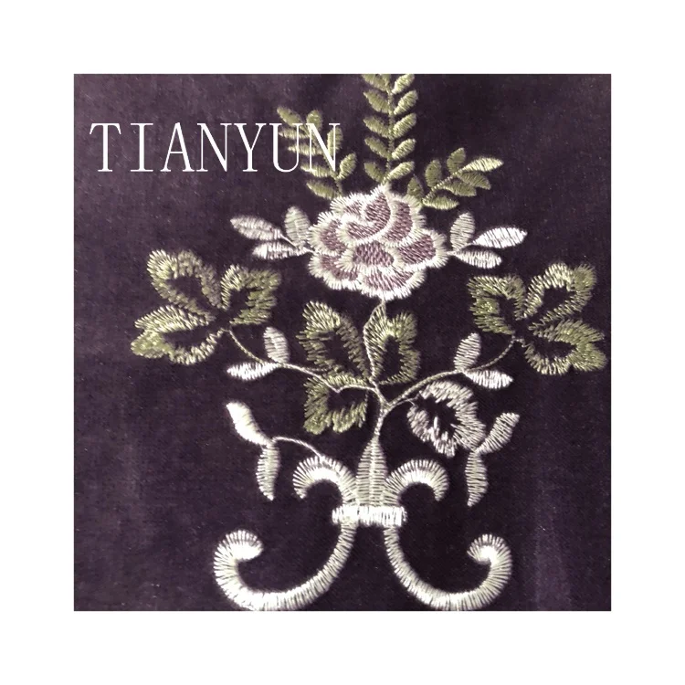 TIANYUN 2024 Best Price Embroidery Purple Tulle Lace Curtain Cloth Roll Fabric For Wholesale