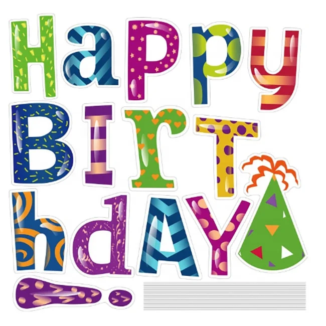 PP Corrugated Floor Signboard Happy Birthday Letter Yard Sign with stakes Color Outdoor Lawn Decoration sign