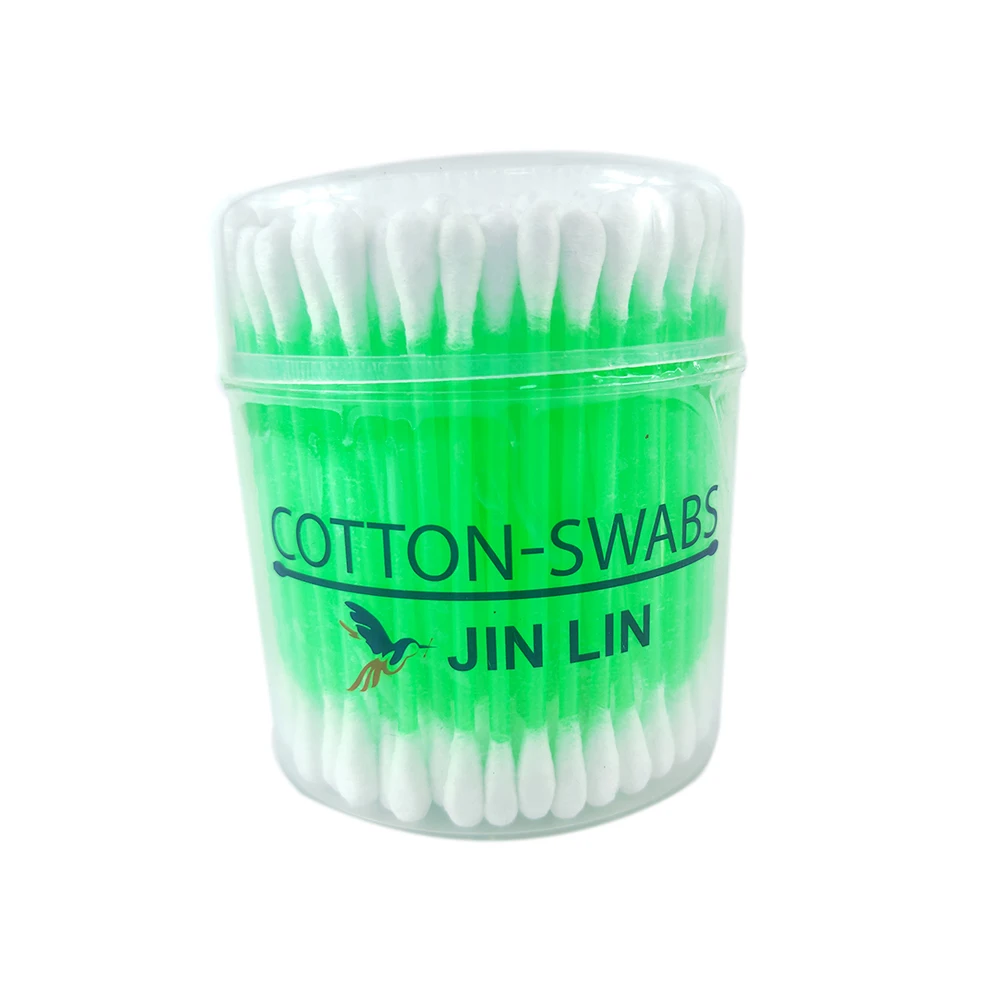 Factory price 200 pics plastic stick  cosmetic cotton buds swabs for cleaning and beauty personal daily use