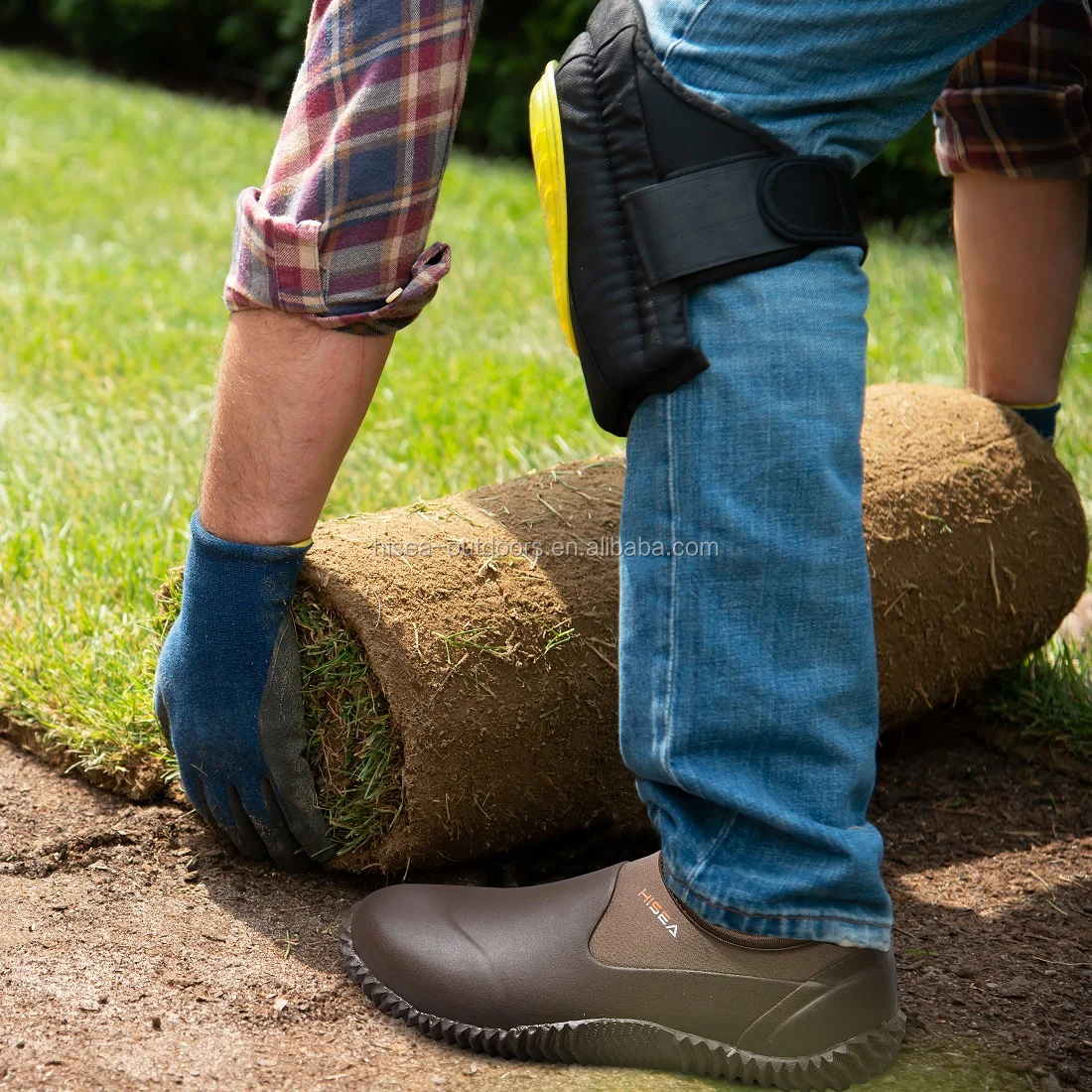 
HISEA Ankle Waterproof Rubber Garden Shoes Rain Boots Mud Muck Slip-On Shoes 