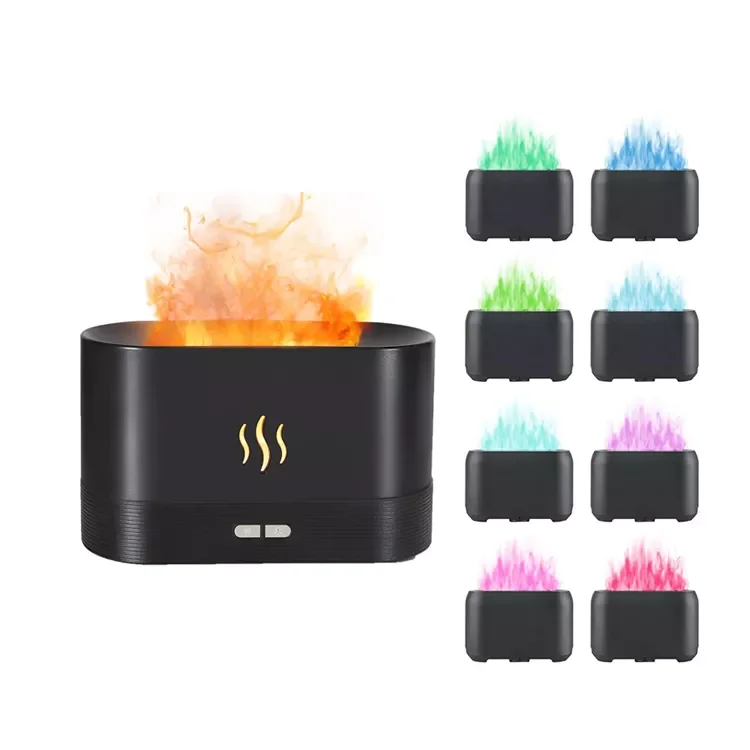Simulation 3D Flame Air Humidifier Diffuseur Usb 180Ml Ultrasonic Essential Oil Aromatherapy Aroma Diffuser