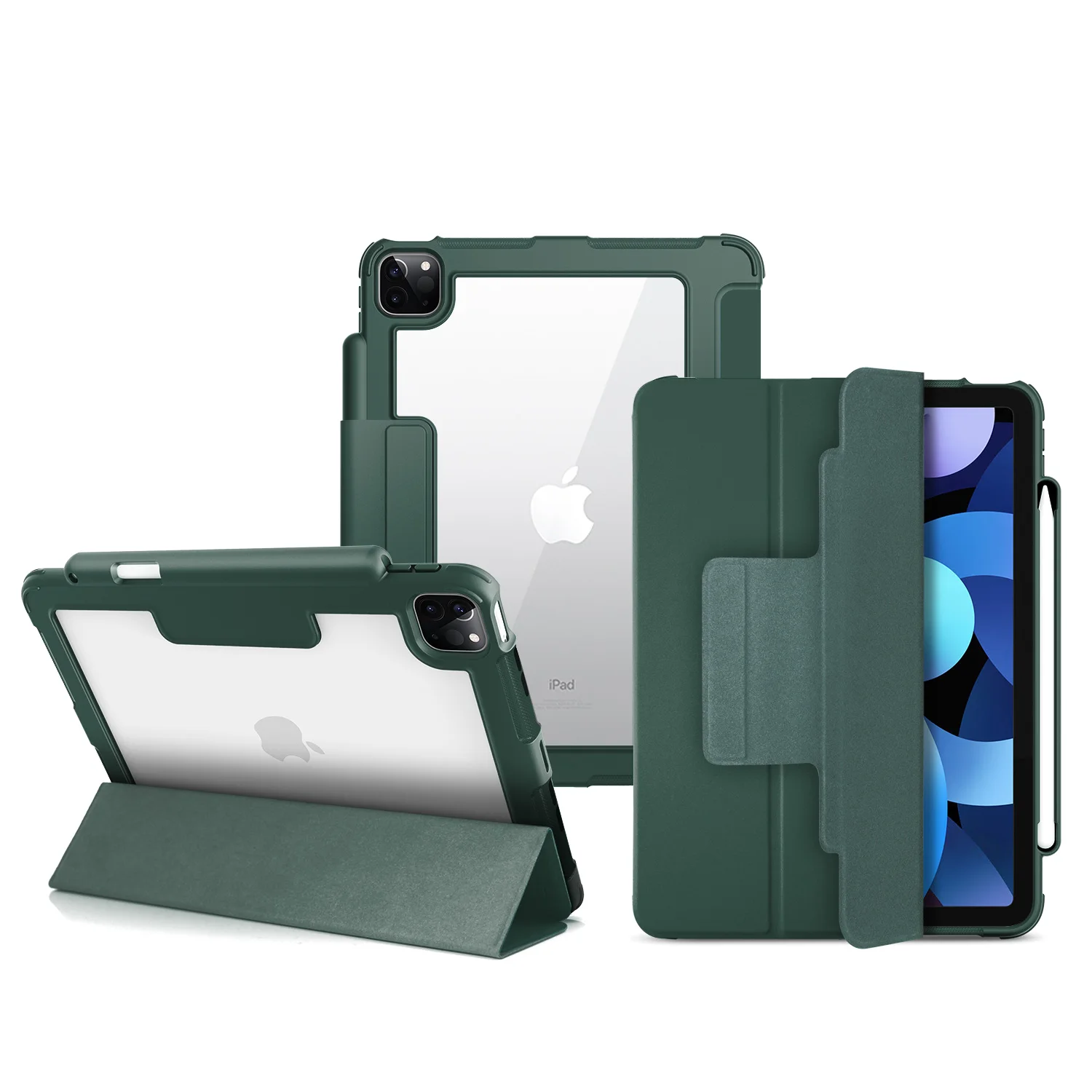 New 11-inch Pencil Holder Magnet Cover Trifold Magic Smart Magnetic Case for iPad pro 11 inch Air 10.9