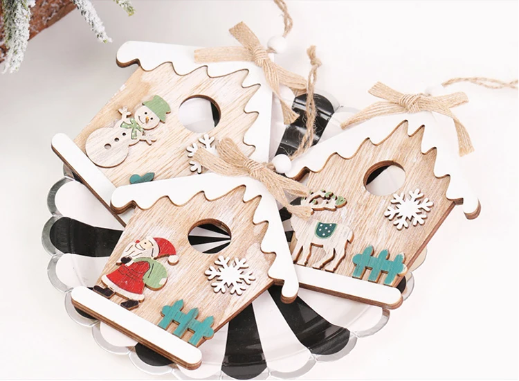 New Design MDF Wooden Crafts Hanging Christmas Tree Pendant with Painted Letters for Home Decoration on Christmas Day