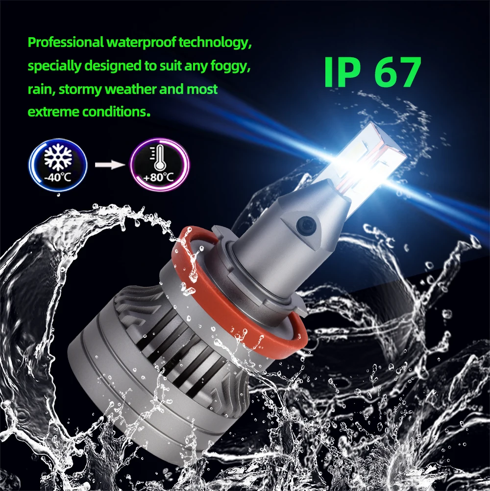 Super Bright High Power Led Light h11 headlight bulbs CSP3570 LED 360Degree 6000K Fan cooling  canbus led