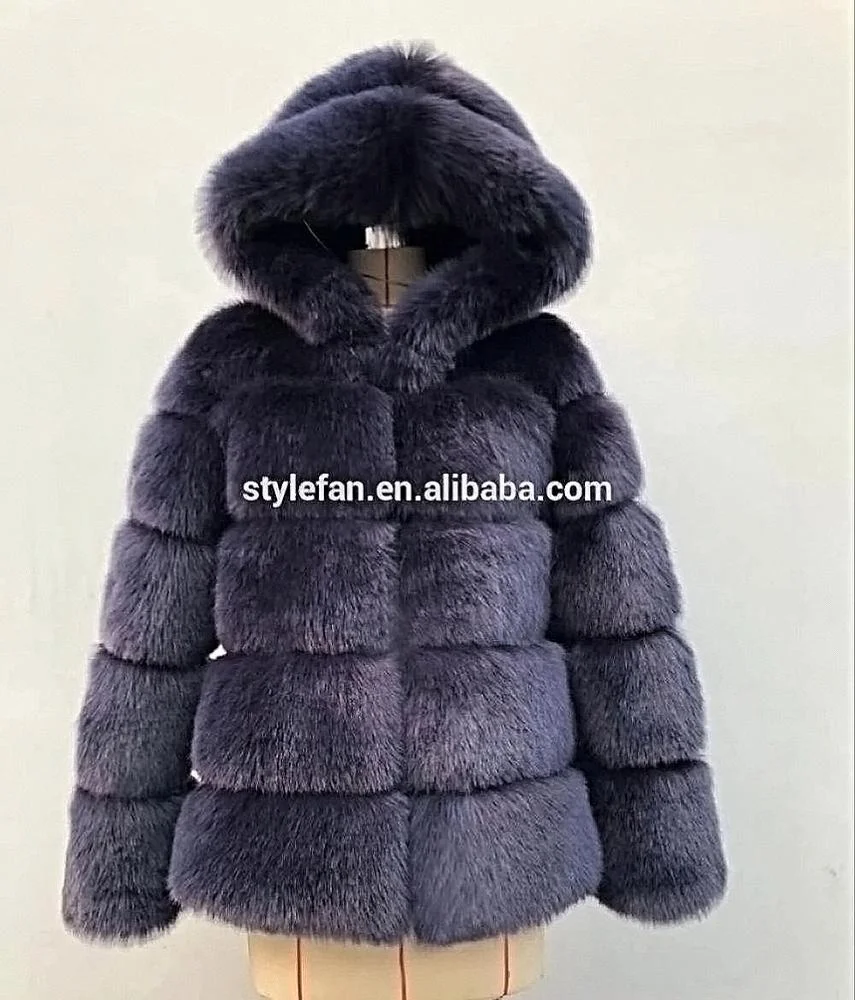 2019 Fashion Faux Fur Hooded Coat Winter Clothing For Women Fake Fox Fur Waistcoat &Jacket For Lady XXXL