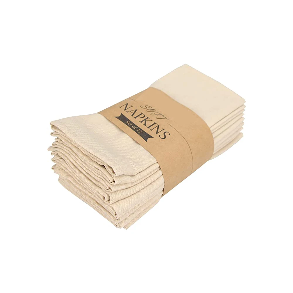 Однотонные салфетки из хлопка и