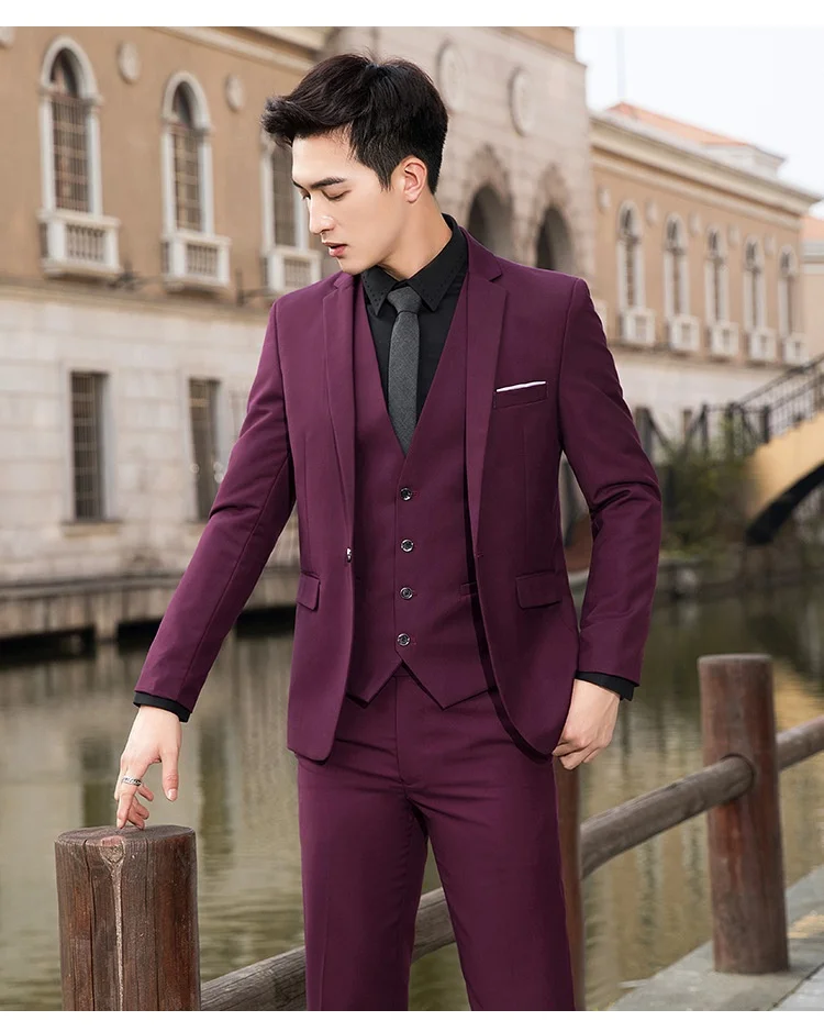 Мужской однобортный костюм с лацканами, роскошный облегающий итальянский деловой костюм большого размера с карманами для свадьбы, Новое поступление 2021