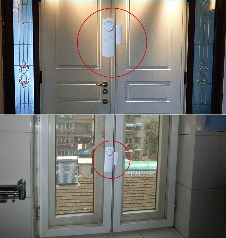 Factory Supply Simple Magnetic Door Windows Burglar Alarm Wireless Anti Theft Device Smart Door Sensor Alarm System