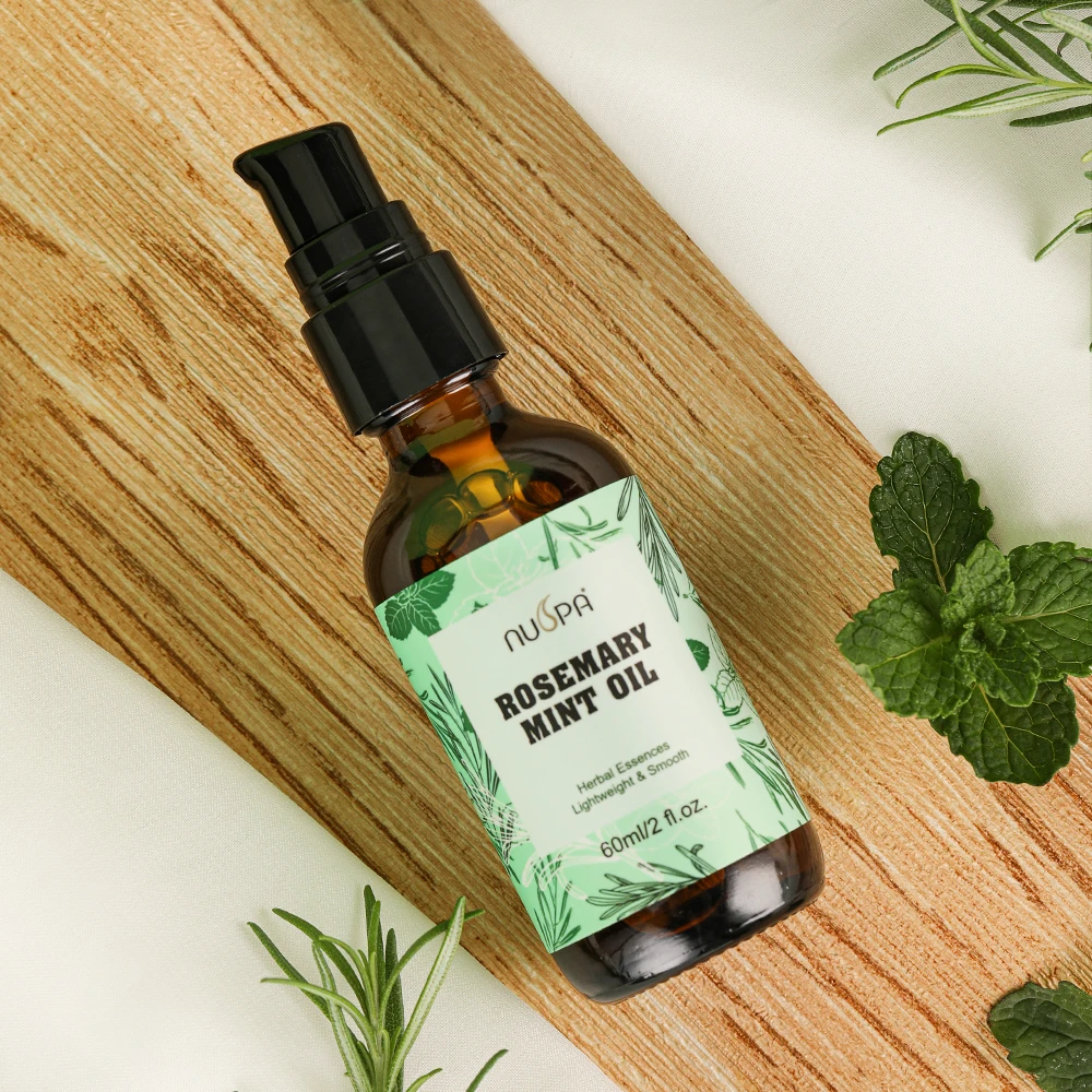 Free Samples NUSPA Biotin Infused Anti-Hair Loss Care Hair Strengthening Growth Oil Herbal Rosemary Mint Oil