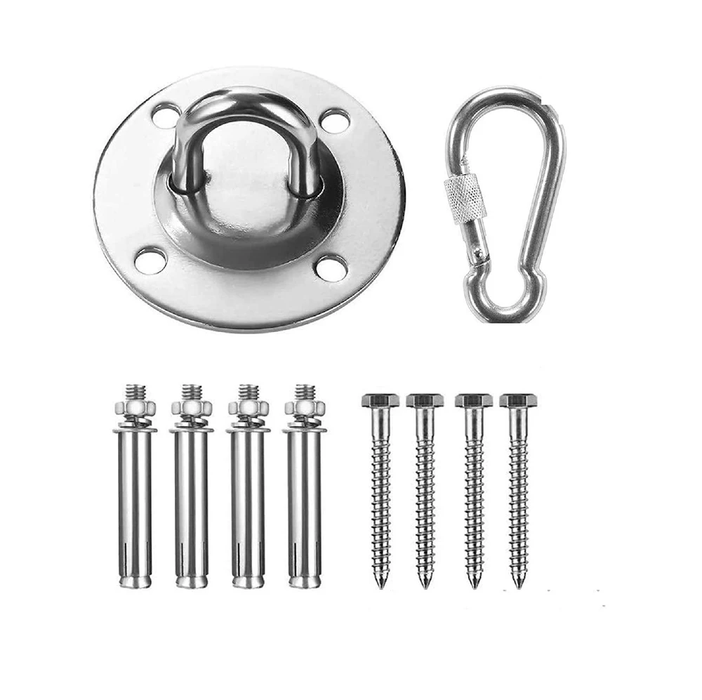 CPSC Nylon Layer Sensory Therapy Swing for kids Yoga Hammock Mounting Hardware Accessories  Stainless Steel 360 Rotating U Hook