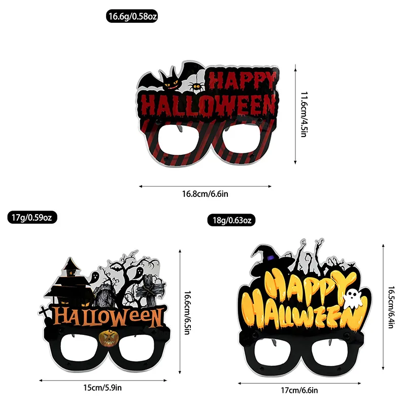 Halloween Eyeglasses Bulk Glitter Party Glasses Props for Cosplay Halloween Decorations for Both Kids and Adults