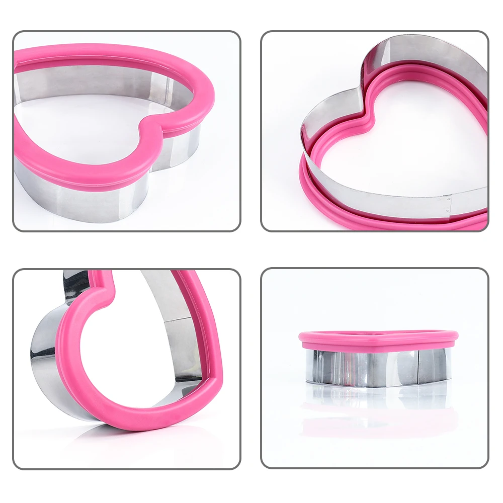 New Arrivals Cake Decorating Custom Metal Heart Shape Pink Baby Kid Cookie Press Cutters