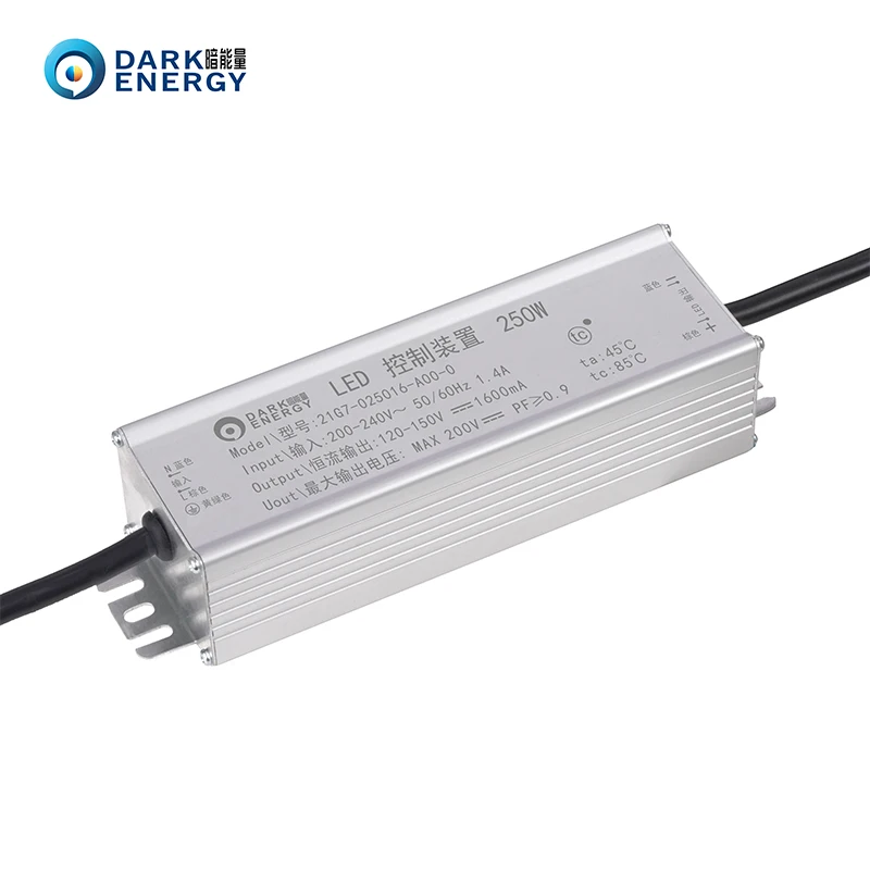 Dark Energy 100w 150w 200w 250w Constant Current Led Driver Power Supply 6kv Surge Protection 1.5kv Withstand Voltage