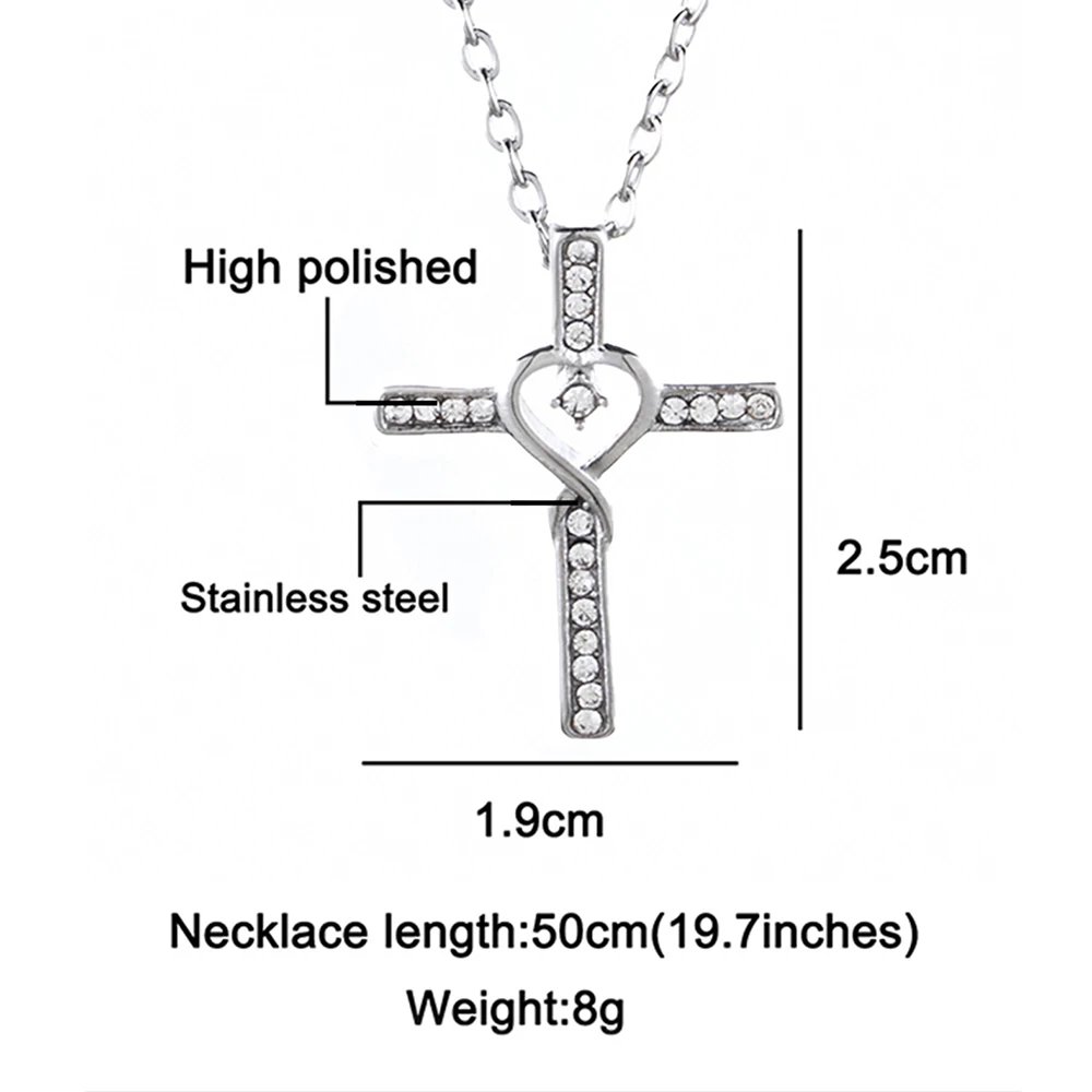 2024 Trendy Waterproof Good Quality Fine Polished Heart with Zirconia Cross Pendant Iced Out  Diamond Pendant for  Men Woman
