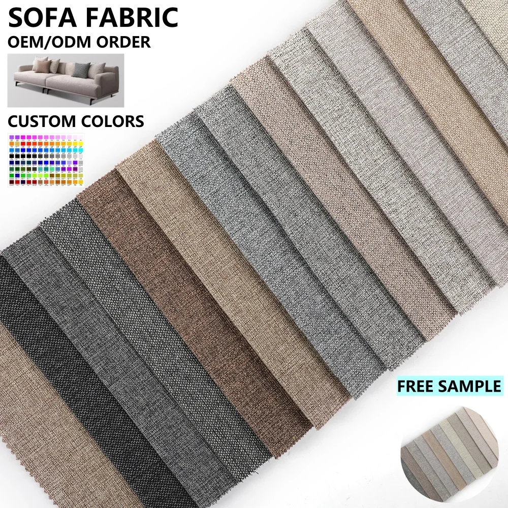 New Design Eco-Friendly 100% Polyester Woven Fabric Breathable and Plain Dyed Textile Raw Material for Sofa