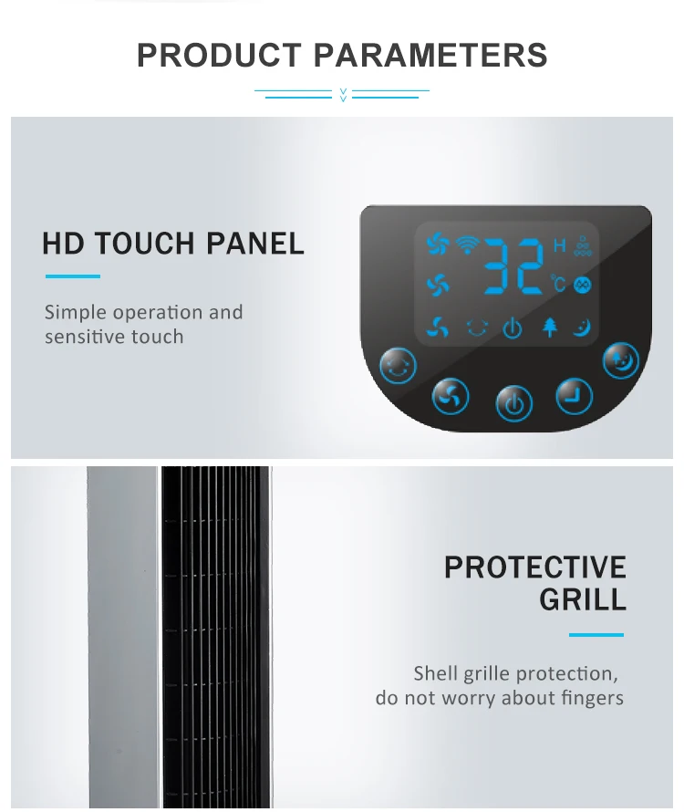 46 inch 100CM Remote Control LED display screens electric quiet silent cooling tower fan