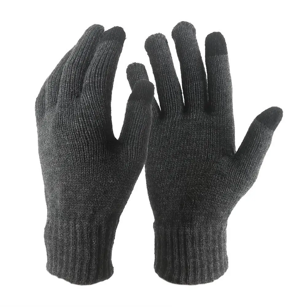 Акриловые эластичные Стрейчевые перчатки зимние вязаные теплые для сенсорного экрана ежедневного использования рабочие телефона