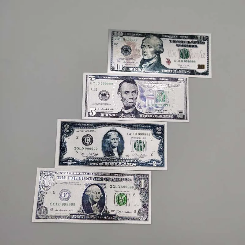 Hotselling waterproof silver foil banknotes  money gold foil banknote  24k gold foil dollar bill banknotes