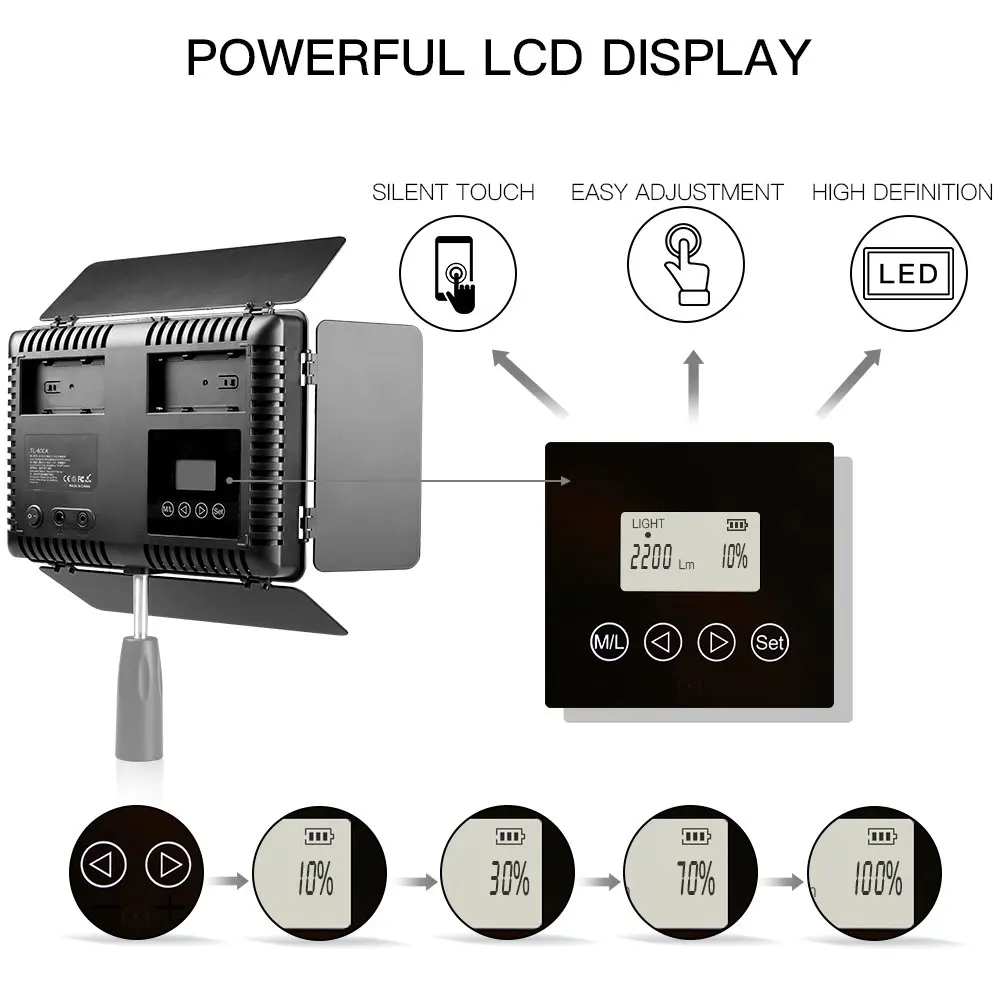 Hot Sale High Quality Led Panel Light 3200-5600k Video Equipped with LCD