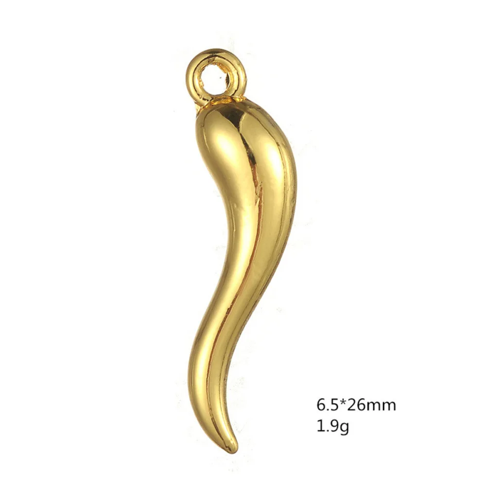diy Cute Mini  Chili Pepper Italian Horn Pendant Earrings Necklace Pendant Bring good luck Charm Connector